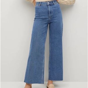 Mango High-waist elastic culotte jeans